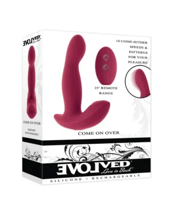Evolved Come On Over Stimulator w/Remote Control – Burgundy