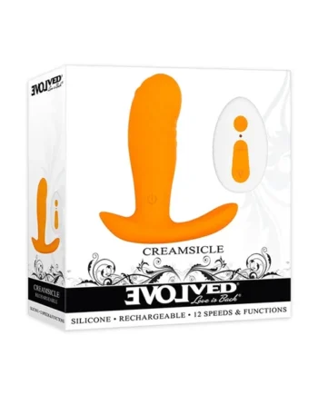 Evolved Creamsicle Rechargeable Remote-Controlled Silicone G-Spot and Prostate Massager Orange