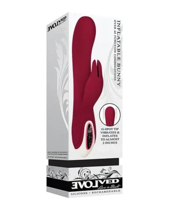 Evolved Inflatable Bunny Dual Stim Rechargeable – Burgundy