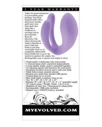 Evolved Petite Tickler Mini Vibe w/Remote – Purple