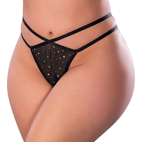 Exposed Glitz & Glam Split-Crotch Mesh Thong- Curvy