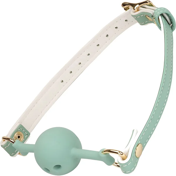 Fairy White & Green Breathable Silicone Ball Gag With Leather Straps By Liebe Seele