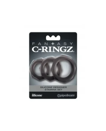 FANTASY C RINGZ SILICONE DESIGNER STAMINA SET BLACK
