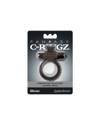 FANTASY C RINGZ VIBRATING SILICONE SUPER RING BLACK