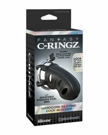 Fantasy C-Ringz Hardcore Silicone Cock Blocker - Black