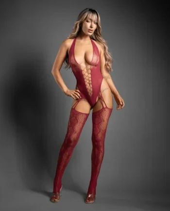 Fantasy Lingerie Sheer Pretty Poison Crotchless Teddy Bodystocking