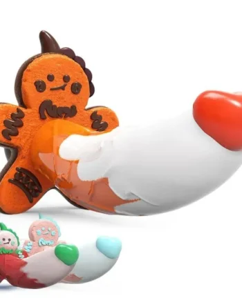 Fantasy Silicone Monster Dildo – Colorful Gingerbread Man & Dragon Design with Suction Cup