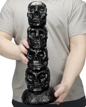 Fantasy Skull Huge Dildo Butt Plug - Big Black Monsterdldo Suction Cup Women Masturbator