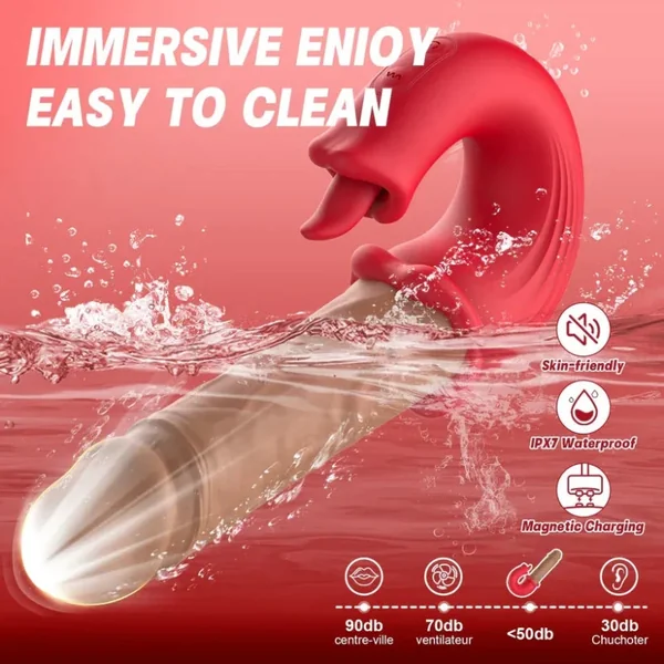 Fantasy Thrusting Vibrating Dildo - Clitoral Stimulating Magic Wand Massager
