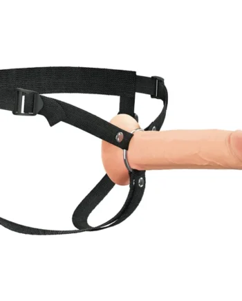 Fantasy X-tensions Elite 8" Hollow Silicone Strap-On Dual Density Dildo & Harness Kit - Vanilla