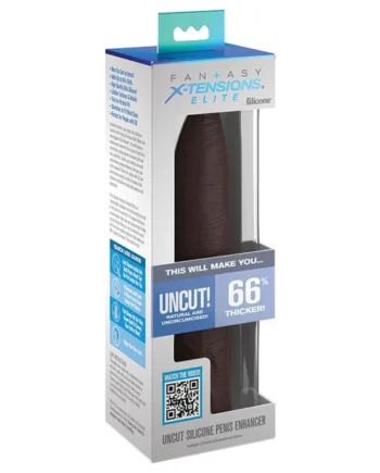 Fantasy X-tensions Elite - Uncut Silicone Penis Enhancer - Brown