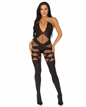 Feels Like Love Opaque Bodystocking - One Size - Black
