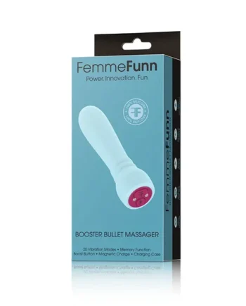 FemmeFunn Booster Bullet Massager Rechargeable Silicone Vibrator Light Blue