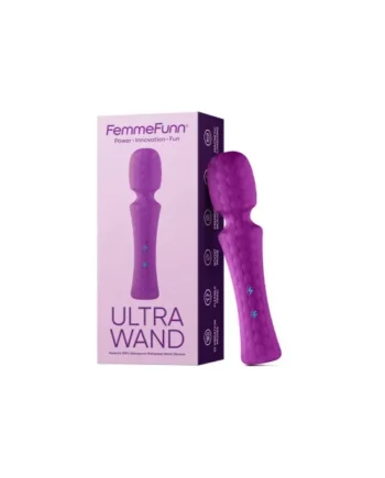 FemmeFunn Ultra Wand Rechargeable Flexible Textured Silicone Vibrator, Purple