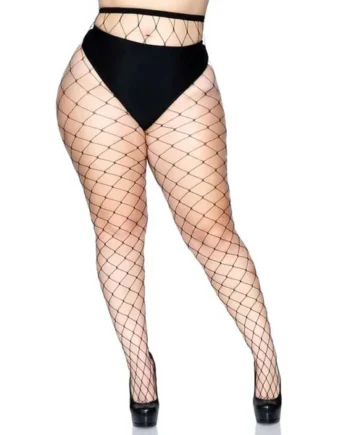 Fence Net Pantyhose - Queen - Black