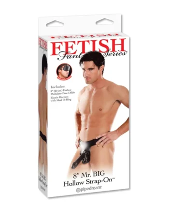 FETISH FANTASY MR BIG HOLLOW 8IN STRAP ON BLACK