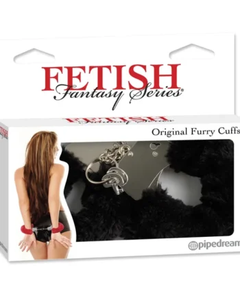 FETISH FANTASY ORIGINAL FUR HANDCUFFS-BLACK
