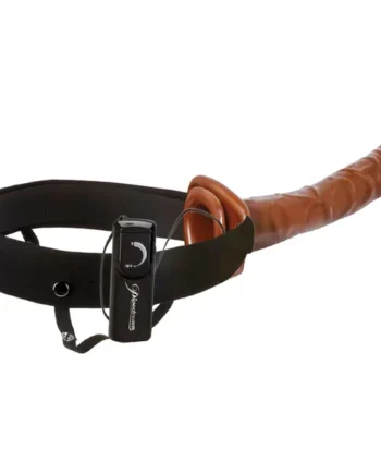 Fetish Fantasy Series 10 Inch Chocolate Dream Vibrating Hollow Strap-On