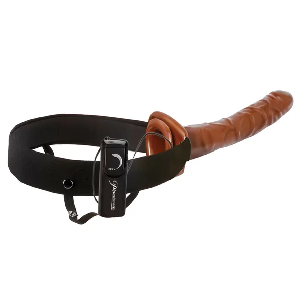 Fetish Fantasy Series 10 Inch Chocolate Dream Vibrating Hollow Strap-On