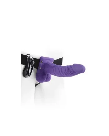Fetish Fantasy Series 7 Inch Vibrating Hollow Strap-On With Balls