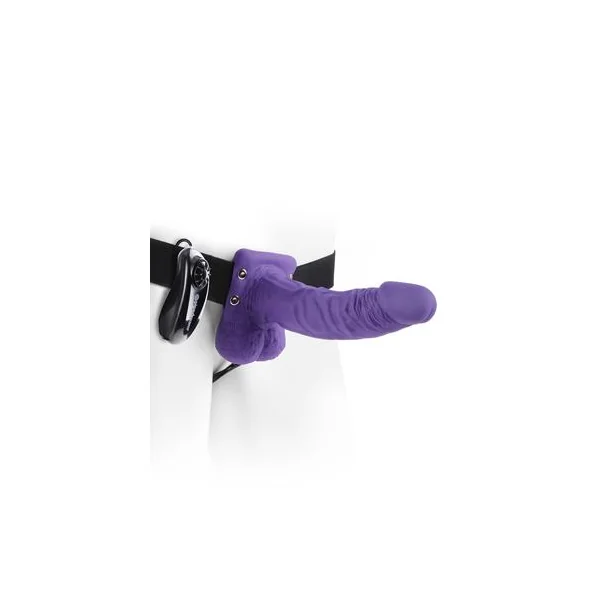 Fetish Fantasy Series 7 Inch Vibrating Hollow Strap-On With Balls