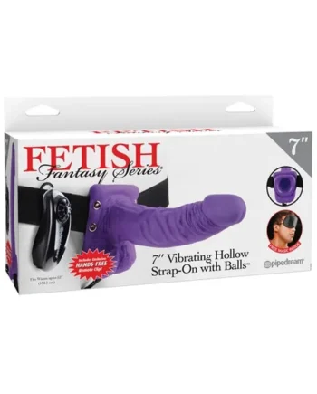“Fetish Fantasy Series 7″” Vibrating Hollow Strap On W/balls”