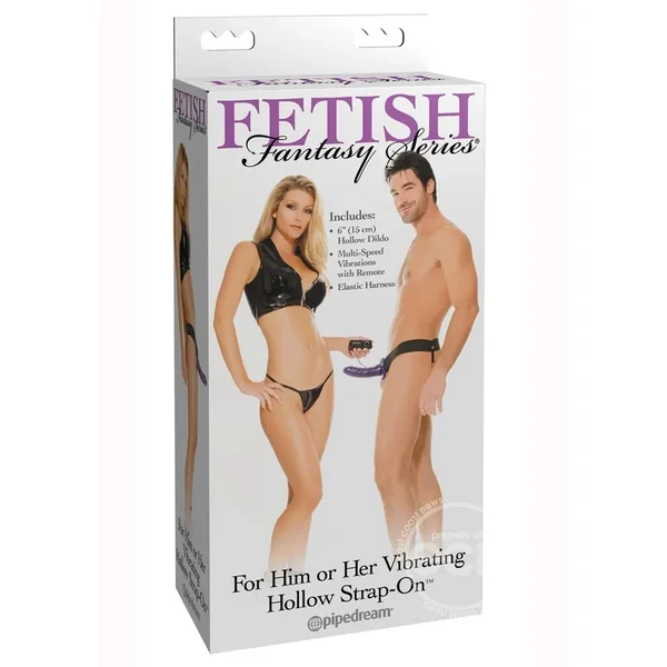 Fetish Fantasy Vibrating Hollow 6″ PVC Strap-On with Remote Control 6in