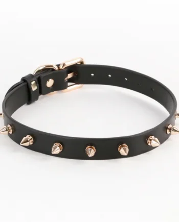 Fetish & Fashion Medusa Faux Leather Gold Spiked Choker