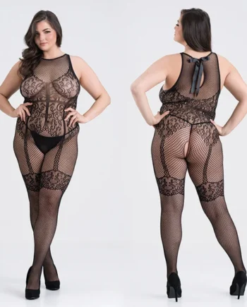 Fifty Shades of Grey Captivate Plus Size Black Lace Crotchless Bodystocking