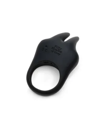 Fifty Shades of Grey Sensation Rechargeable Silicone Vibrating Rabbit Love Ring, Black