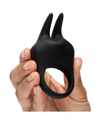 Fifty Shades of Grey Sensation Rechargeable Silicone Vibrating Rabbit Love Ring Black