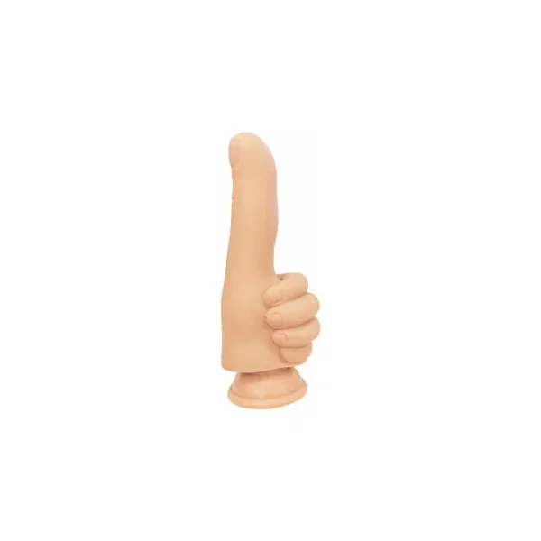Finger Fest Thumbs Up Dildo, 4.3 Inch Insertable, 1.4 Inch Max Width, Beige