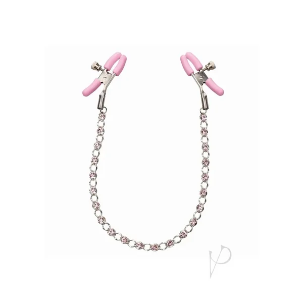 First Time Crystal Nipple Clamps Teasers Pink