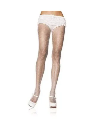 Fishnet Pantyhose - One Size - White