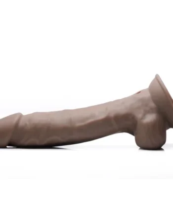 FLESHSTIXXX 8IN VIBRATING DILDO W/ BALLS DARK