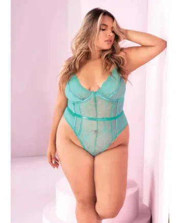 Floral Lace Peek A Boo Open Back Teddy