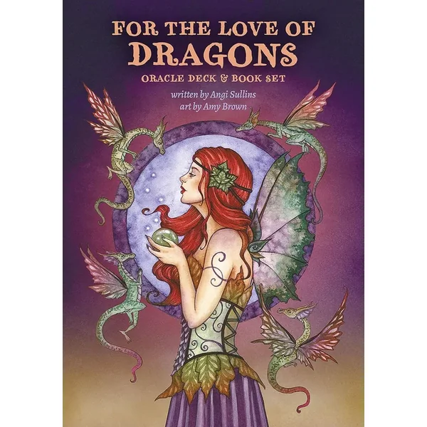 For the Love of Dragons Oracle Deck & Book Set: Artist Amy Brown’s Special Collector’s Set for Fortune-Telling with 44 Pink Gilt-Edged Cards, Organza