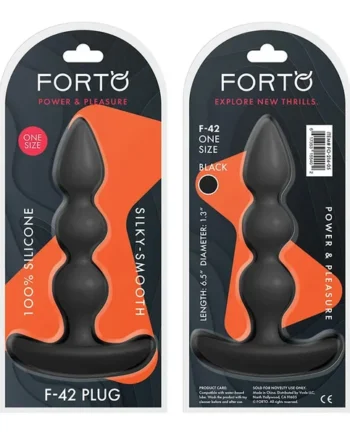 Forto F-42 Spiral Beads Silicone Anal Plug Black