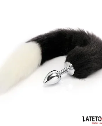 Fox Tail Anal Plug Black and White 40 cm