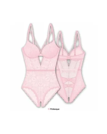 French Affair – Teddy Scallop Lace Pinkesque – Queen