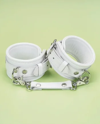 Fuji White Collection Leather Handcuffs