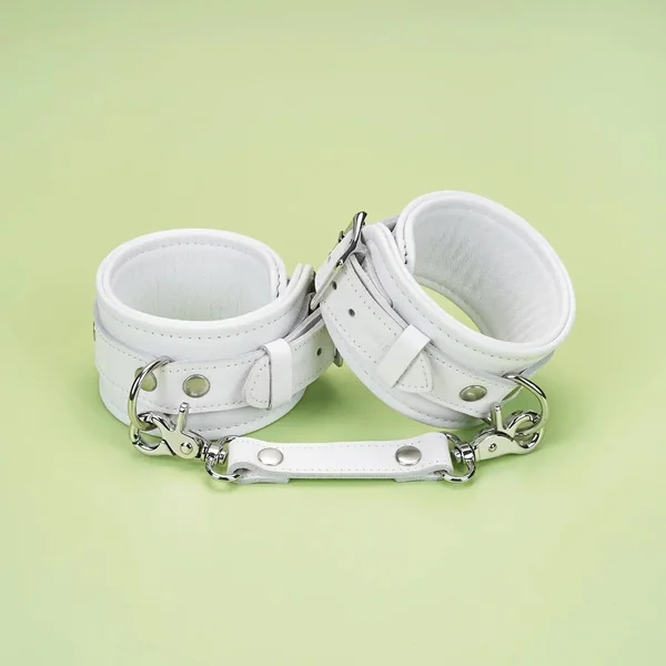 Fuji White Collection Leather Handcuffs