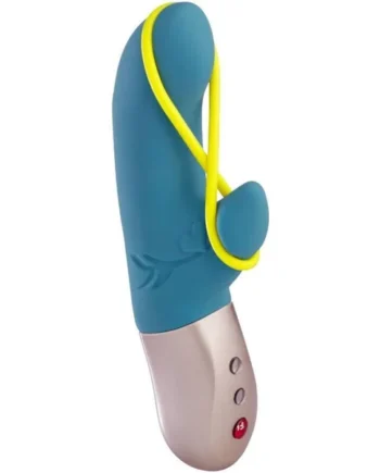 Fun factory - amorino mini dual action vibrator petrol & neon yellow sex toy
