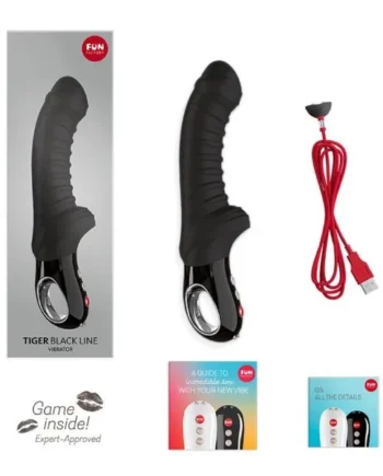 Fun factory tiger vibrator black line curved for g-spot sex toy