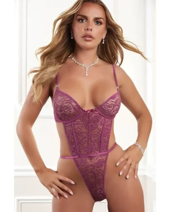 G World Sexy Open Back Lace Teddy