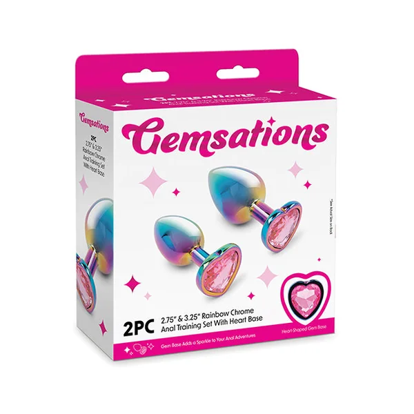 Gemsations 2 pc 2.75" & 3.25" Chrome Anal Training Set - Rainbow