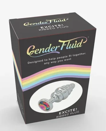 Gender Fluid Excite! Ribbed Plug – Silver