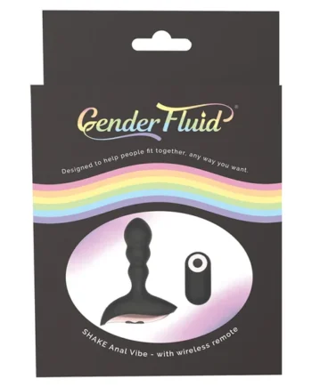 Gender Fluid Shake Anal Vibe with Remote - Black