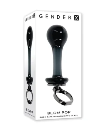 Gender X Blow Pop Glass Anal Plug – Black