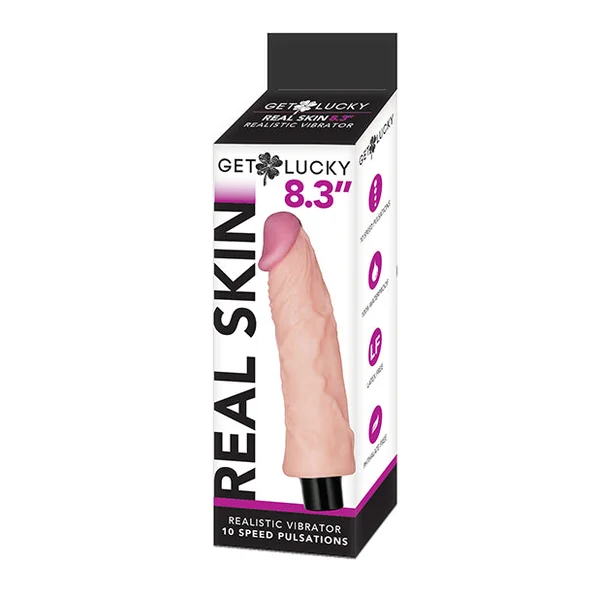 Get Lucky 8.3" Real Skin Series Vibrating - Flesh